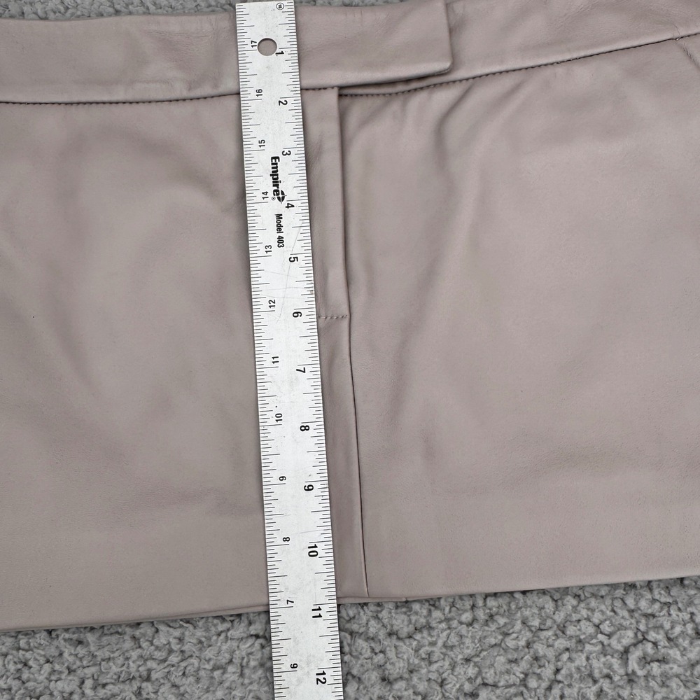 LAMARQUE Inaya Ash Grey Lamb Leather Micro Mini Trouser Skirt NWT Size Medium - Picture 6 of 9